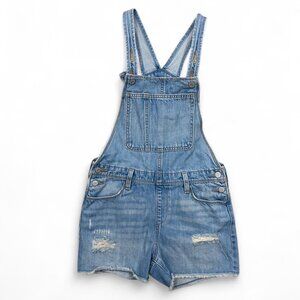 Old Navy Blue Denim Jean Overalls Shortalls Girls‎ 14/16 Women’s XXS/XS